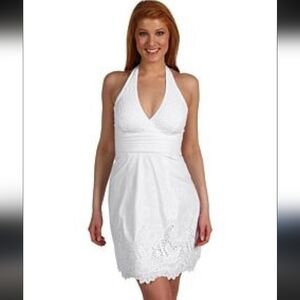 Lilly Pulitzer Dress Women's 6 Wilma Eyelet Peek A Boo Halter